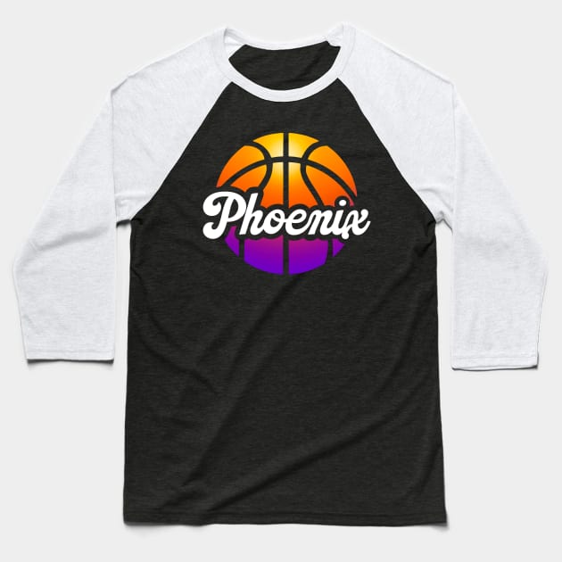 Phoenix Basketball Baseball T-Shirt by Throwzack